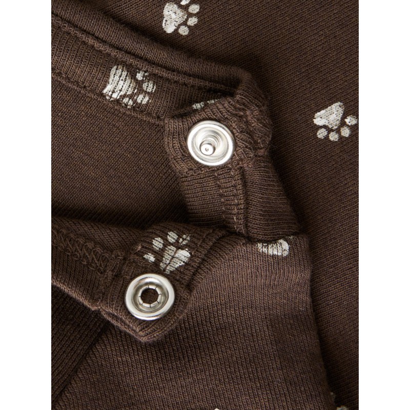 NAME IT Baby Laris x-slim langærmet bodystocking - Chocolate Brown