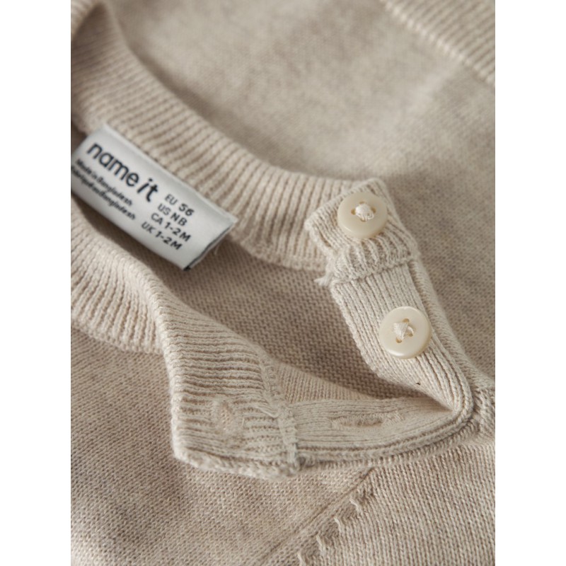 NAME IT BABY Ligan langærmet strik - Peyote Melange