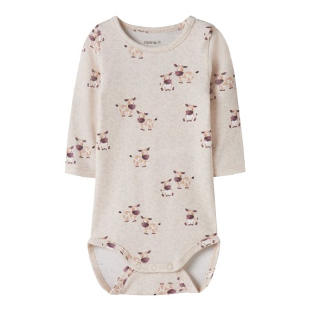 NAME IT Baby Lois langærmet bodystocking - Peyote Melange
