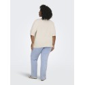 ONLY CARMAKOMA Rica 2/4 strik Top - Birch Melange