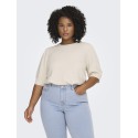 ONLY CARMAKOMA Rica 2/4 strik Top - Birch Melange