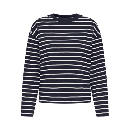 ONLY Happy langærmet stribet t-shirt - Night Sky CLOUD DANCER