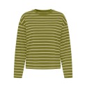 ONLY Happy langærmet stribet t-shirt - Cardamom Seed SANDSHELL