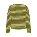 ONLY Happy langærmet stribet t-shirt - Cardamom Seed SANDSHELL