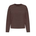 ONLY Happy langærmet stribet t-shirt - Coffee Bean TAUPE GRAY