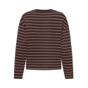 ONLY Happy langærmet stribet t-shirt - Coffee Bean TAUPE GRAY