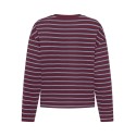ONLY Happy langærmet stribet t-shirt - Fig DUSTY BLUE