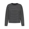ONLY Happy langærmet stribet t-shirt - Sort CLOUD DANCER