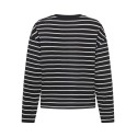 ONLY Happy langærmet stribet t-shirt - Sort CLOUD DANCER
