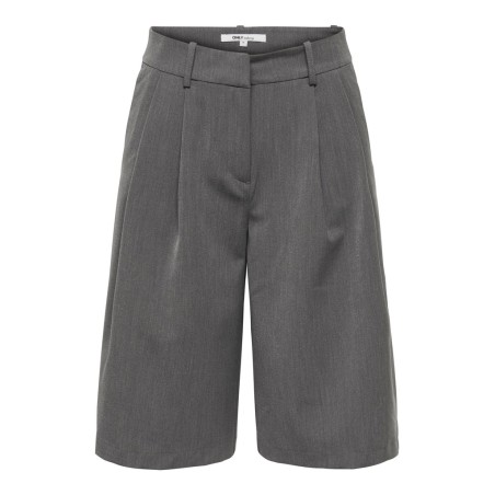 ONLY Alina mellemtalje bermuda lange shorts - Medium Grey Melange LONG