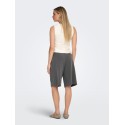ONLY Alina mellemtalje bermuda lange shorts - Medium Grey Melange LONG