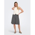 ONLY Alina mellemtalje bermuda lange shorts - Medium Grey Melange LONG