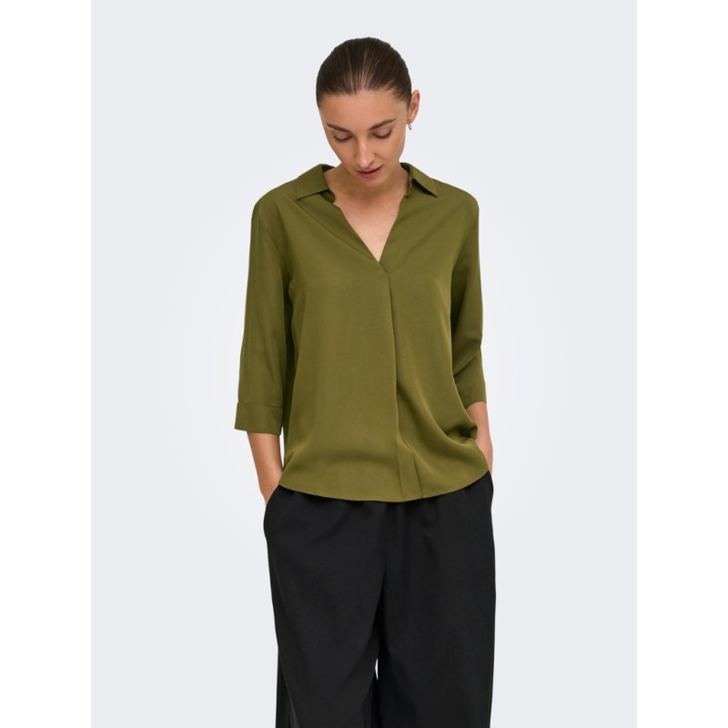 JDY Dolly 3/4 v-hals top - Dark Olive