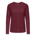 JDY Pisa langærmet print bluse - Windsor Wine / Bittersweet Heart