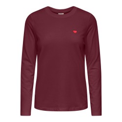 JDY Pisa langærmet print bluse - Windsor Wine BITTERSWEET HEART