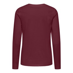 JDY Pisa langærmet print bluse - Windsor Wine / Bittersweet Heart