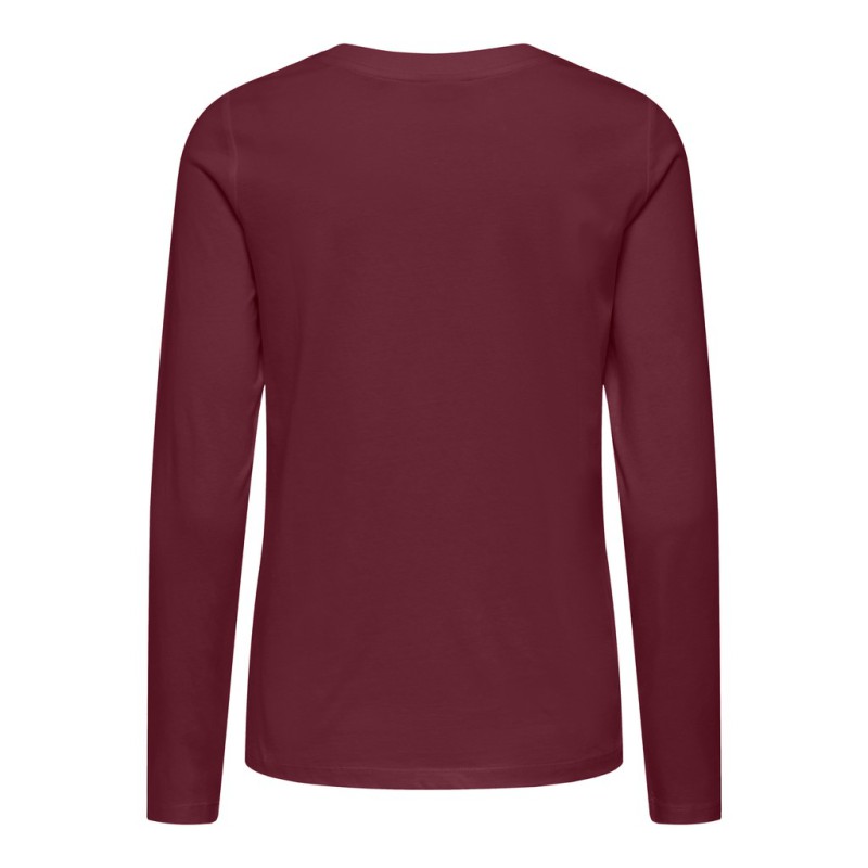 JDY Pisa langærmet print bluse - Windsor Wine / Bittersweet Heart