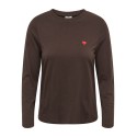 JDY Pisa langærmet print bluse - Coffee Bean BITTERSWEET HEART