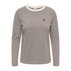 JDY Pisa langærmet print bluse - Cloud Dancer COFFEE BEAN