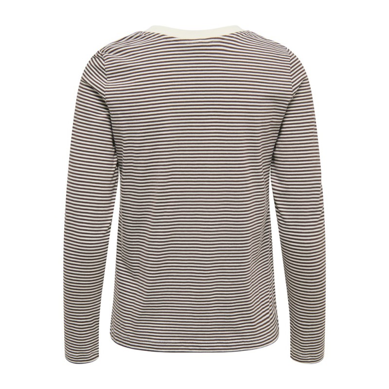 JDY Pisa langærmet print bluse - Cloud Dancer COFFEE BEAN