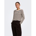JDY Pisa langærmet print bluse - Cloud Dancer COFFEE BEAN