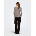 JDY Pisa langærmet print bluse - Cloud Dancer COFFEE BEAN