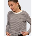JDY Pisa langærmet print bluse - Cloud Dancer COFFEE BEAN