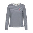 JDY Pisa langærmet print bluse - Cloud Dancer / Sky Captain