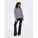 JDY Pisa langærmet print bluse - Cloud Dancer / Sky Captain