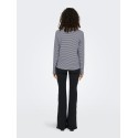 JDY Pisa langærmet print bluse - Cloud Dancer / Sky Captain