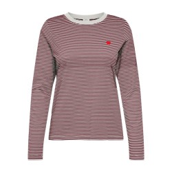 JDY Pisa langærmet print bluse - Cloud Dancer WINDSOR WINE