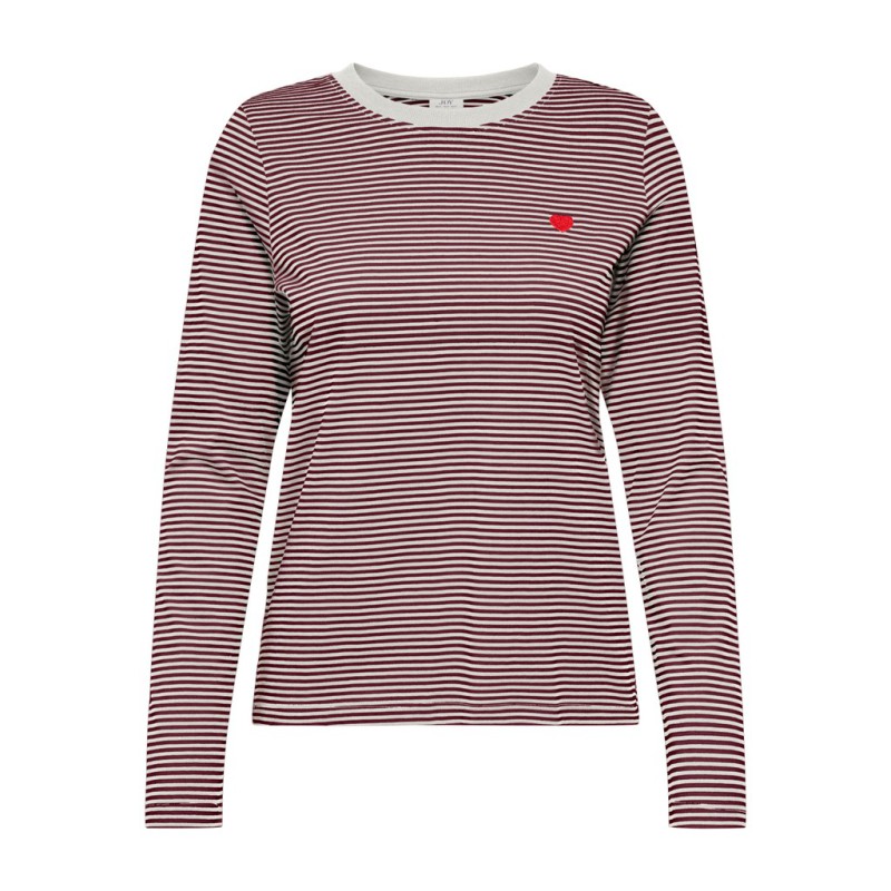 JDY Pisa langærmet print bluse - Cloud Dancer WINDSOR WINE