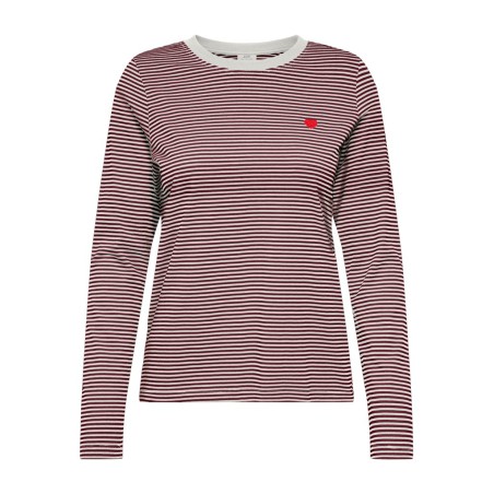 JDY Pisa langærmet print bluse - Cloud Dancer / Windsor Wine