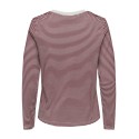 JDY Pisa langærmet print bluse - Cloud Dancer / Windsor Wine