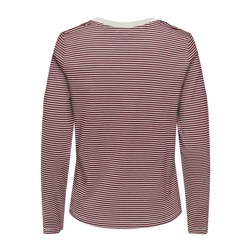 JDY Pisa langærmet print bluse - Cloud Dancer WINDSOR WINE
