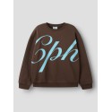 NAME IT KIDS Lana langærmet relaxed sweatshirt - Chocolate Brown