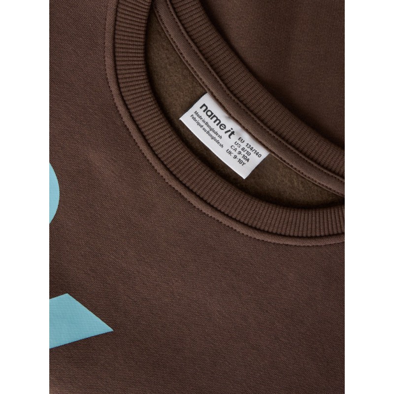 NAME IT KIDS Lana langærmet relaxed sweatshirt - Chocolate Brown