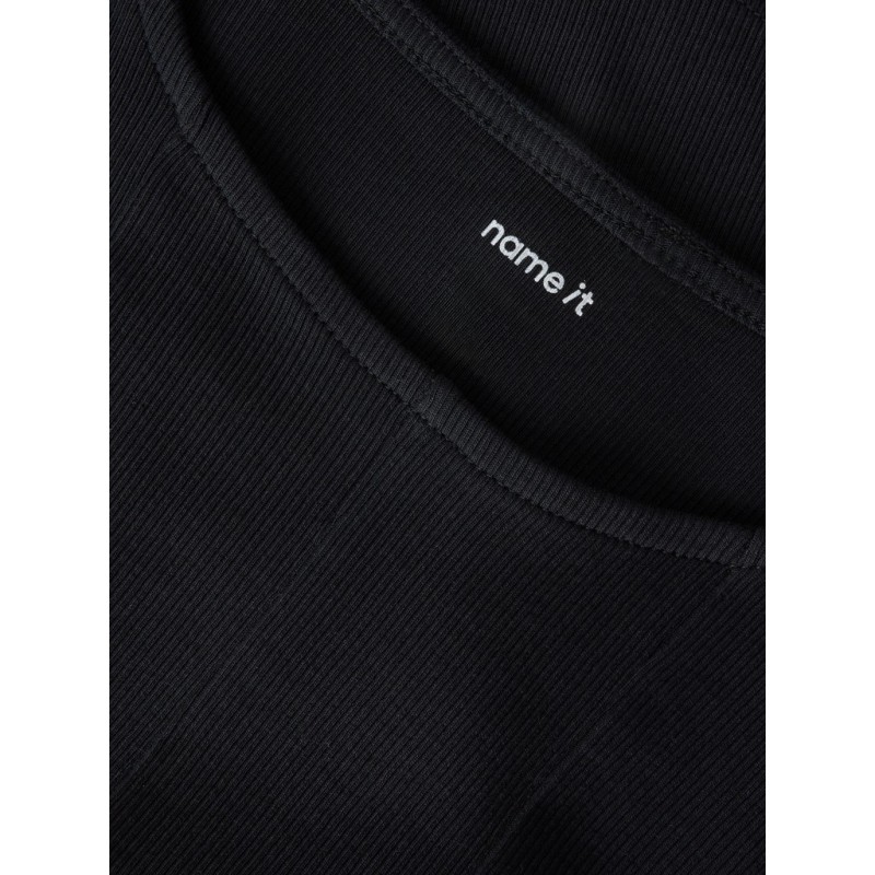 NAME IT Kids Lena kortærmet slim top - Black Beauty