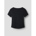 NAME IT Kids Lena kortærmet slim top - Black Beauty