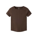 NAME IT Kids Lena kortærmet slim top - Chocolate Brown