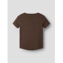NAME IT Kids Lena kortærmet slim top - Chocolate Brown