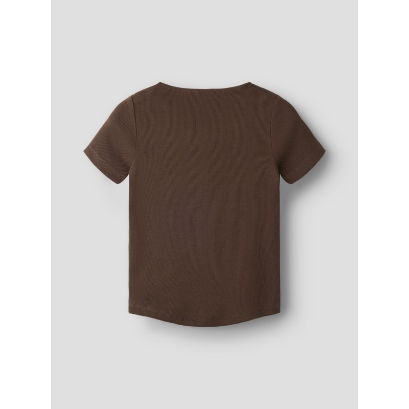 NAME IT Kids Lena kortærmet slim top - Chocolate Brown