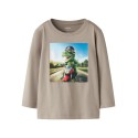 NAME IT Mini Voto langærmet bluse - Vintage Khaki DINO MOTORCYCLE