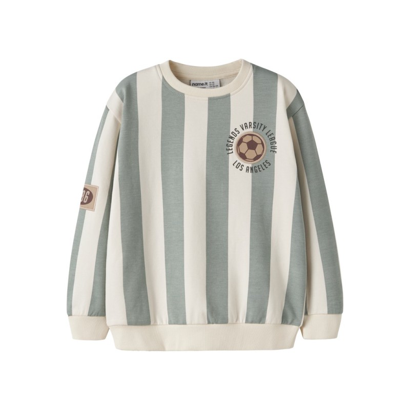 NAME IT Mini Lane langærmet sweatshirt - Antique White