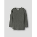 NAME IT Mini Wax uld rib langærmet bluse - Mulled Basil