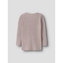NAME IT Mini Wax uld rib langærmet bluse - Violet Ice