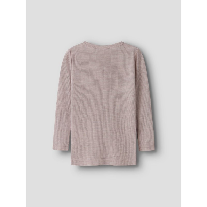 NAME IT Mini Wax uld rib langærmet bluse - Violet Ice
