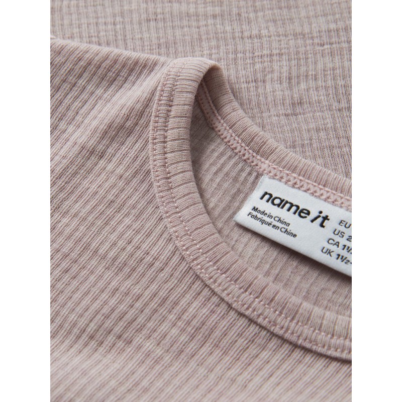 NAME IT Mini Wax uld rib langærmet bluse - Violet Ice
