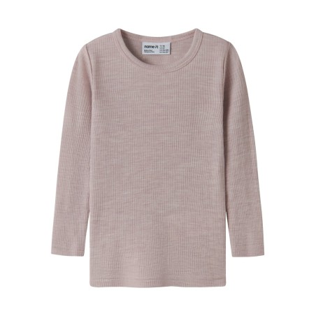 NAME IT Mini Wax uld rib langærmet bluse - Violet Ice