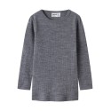 NAME IT Mini Wax uld rib langærmet bluse -  Folkstone Gray